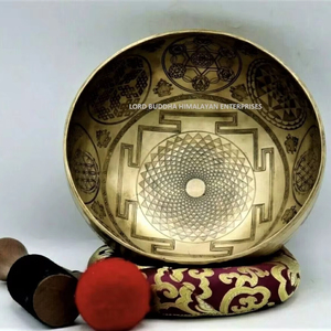 Bols chantants en laiton faits à la main tibétains de haute qualité artisanat en métal Feng Shui spécial du Népal - Product Image 1