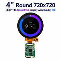Pantalla TFT Inteligente Serial Redonda de 4 Pulgadas, 720x720, Pantalla Táctil Circular IPS TR660 UART HMI con Software de Interfaz de Usuario Integrado para Electrodomésticos