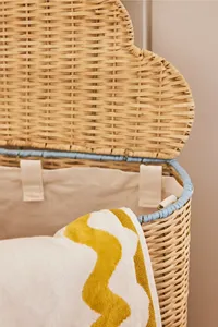 Coffre de rangement pour enfants en rotin naturel tissé à la main avec couvercle, boîte à jouets en osier, coffre décoratif, paniers en rotin pour la chambre d'enfant, la salle de jeux, la chambre à coucher - Product Image 6