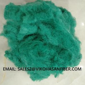 Vikohasan 15D fibra sintética siliconizada GRS Oeko-Tex certificado grapa de poliéster reciclado sólido verde almohada relleno Spinning - Product Image 4