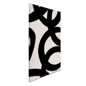 Made In Germany - Home Decor <b>Canvas</b> <b>Picture</b> Minimalist Black Beige - Wall Painting Mural In Cream Black - Stretcher <b>Frame</b> Art - Product Image 6