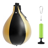 Balle de frappe en cuir PU de qualité, sac de boxe poire, balles de vitesse réflexes, entraînement physique, double avec impression de logo personnalisée