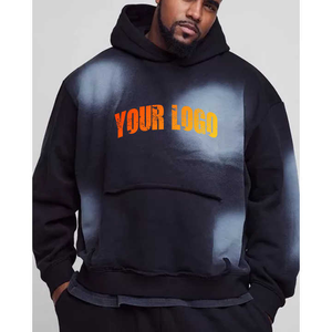 Sudaderas con capucha extragrandes lavadas con dolor en aerosol personalizadas para hombres y mujeres Sudaderas con capucha de calidad superior y pulóver en todos los colores - Product Image 4