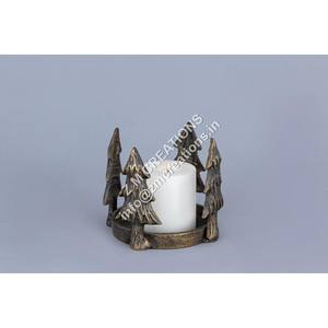 Portavelas Decorativo Navideño Estilo Árbol de Navidad Antiguo, Portavelas Decorativo de Mesa Estilo Vintage para Decoración del Hogar - Product Image 1