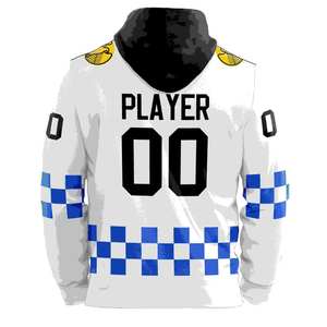 Sudadera con capucha de Jersey de hockey sobre hielo de encaje de algodón 100% de alta calidad personalizada para hombres para la temporada de invierno - Product Image 6