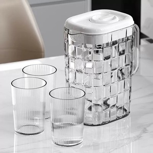 Carafe à eau froide en plastique de 2 L pour limonade, idéale pour l'été, la maison, les festivals en extérieur, avec système de pression, pour le stockage au réfrigérateur - Product Image 1