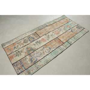 พรมตุรกี ขนาด 2.9x6.4 ฟุต พรมวินเทจสีน้ำตาลน้ำเงิน พรมโมร็อกโก - Product Image 4