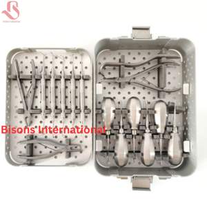 BISONS Vente en gros – Kit d'instruments dentaires vétérinaires certifiés CE Classe II – Élévateurs à poignée standard en acier inoxydable pour chiens - Product Image 4