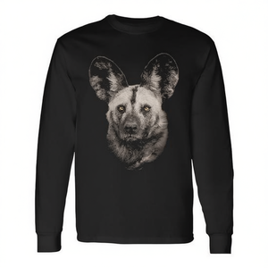 T-shirt à manches longues avec portrait de chien sauvage africain, thème Safari Wildlife - Product Image 2