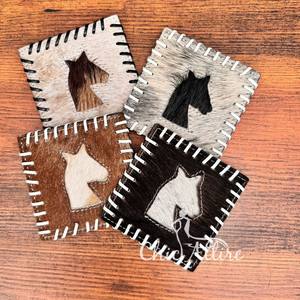 Nouveaux sous-verres carrés en cuir de vachette occidental pour la décoration intérieure sous-verres en cuir véritable pleine fleur ensemble tapis de Table basse tapis de tasse - Product Image 1