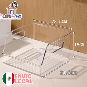 CASAMAX WL Caja organizadora acrílica 23,5x21,5x15cm Contenedor rectangular transparente multiusos para almacenamiento en el hogar - Product Image 1