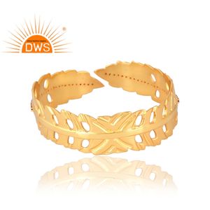 Nuevo DISEÑO DE Latón chapado en oro de 18 quilates, brazalete de piedras preciosas de circón rojo Natural, joyería fina Demi para mujer, regalo para ella - Product Image 2