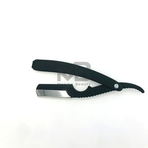 Maquinilla de afeitar de barbero de corte recto con mango de madera de acero inoxidable profesional desechable de buena calidad para hombres - Product Image 4