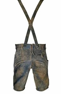 Men's Lederhosen Leather Shorts Oktoberfest Bavarian German <b>Matching</b> Suspenders AC-0006 - Product Image 3