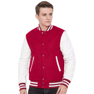 Blouson Bomber Homme Personnalisé Col Montant Logo Frontal Écologique Style Universitaire Automne Hiver - Product Image 2