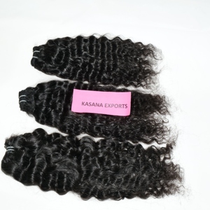 Bundle non traité 100% Remy vente en gros machine indienne double trame traitement des ondes profondes aucun femmes noires Extension de cheveux humains - Product Image 1