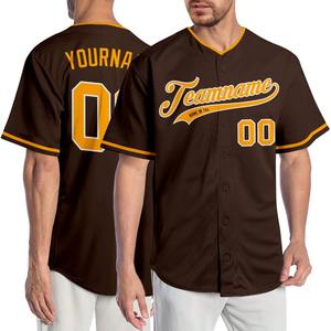 Pakistan Sportswear Industry Custom Brown Oro-White Authentic Baseball Jersey - Product Image 1