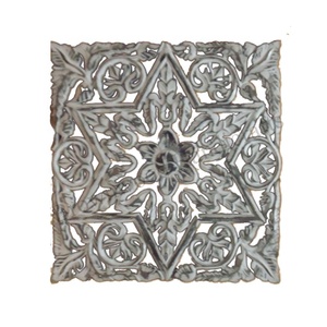 Enorme exigente MDF madera tallada a mano forma cuadrada pared Panel decorativo | Artesanías indias decoración de pared interior de madera 60x60cm - Product Image 6