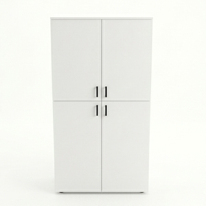 Minimalist White Double Door 4-<b>Drawer</b> MDF Filing Cabinet Lockable <b>Office</b> Storage <b>Unit</b> for Home <b>Office</b> Commercial Use - Product Image 1