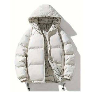 Veste matelassée réversible pour hommes personnalisée OEM Manteau d'hiver épais avec capuche chaude et fermeture éclair Manteau à bulles de ski Style vintage à la mode - Product Image 2
