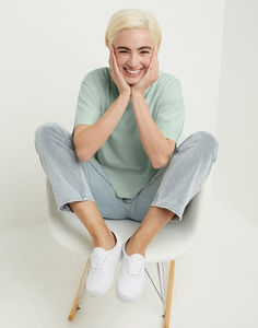 Camiseta recortada ecológica de verano con estilo para mujer, ajustada, de talla grande, lavado ácido, hombro caído, transpirable de peso pesado Premium - Product Image 2