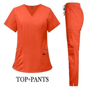 Women's Medical <b>Scrubs</b> Nurse Uniform <b>Top</b> Woven Fabric <b>Scrub</b> Sets for Hospitals OEM Service Available - Product Image 2