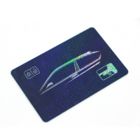 Kartu RFID Hologram Transparan PVC Pelangi Laser dengan Autentikasi Holografik 13.56mhz Desfire