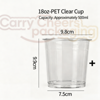 Gobelets en plastique PET de qualité alimentaire 18 oz avec couvercles, logo et couleur personnalisés pour les boissons à base de noix de coco, les magasins d'alimentation et de boissons, les cafés