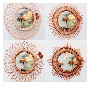 Espejo de pared decorativo de ratán Natural de Vietnam hecho a mano con diseño único adecuado para decoración del hogar/baño/espacio para exportación - Product Image 2