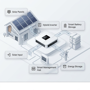 Inversor Solar Personalizable de 11kW con Doble Salida, Carcasa Moderna de Dos Tonos, Pantalla Negra Cuadrada, Inteligente, Bidireccional, de Litio - Product Image 2