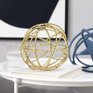 Bola de hierro geométrica dorada para decoración del hogar, esfera decorativa de Metal con estilo para estanterías, mesas, salas de estar y dormitorio - Product Image 5