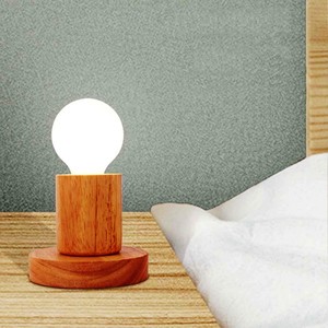 Lampe de table à socle en bois douille d'ampoule PRODUIT DE VENTE CHAUDE Lampe de table en bois ARTISANAT - Product Image 4