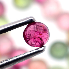 25 Pcs Natural Multi Tourmaline 4mm Round Rosecut 3mm Thick Gemstone 4.35 Cts Iroc Sales High Quality Loose Stone Faceted Cab - Product Image 4