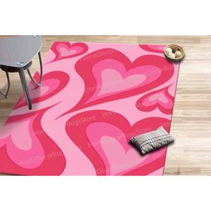 Pink Heart <b>Rug</b>, Girl Room <b>Rug</b>, Heart <b>Rug</b>, Pink <b>Rugs</b>, Children <b>Rug</b>,<b>Chenille</b> <b>Rug</b> - Product Image 1
