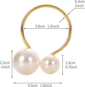 Anneaux de serviette en métal perlé, anneaux de serviette élégants, anneaux de serviette en perles dorées, anneaux de serviette en perles, anneaux de serviette dorés avec perles - Product Image 1