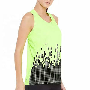 Débardeur en tricot à imprimé géométrique vert néon pour femme Index Apparel, col rond, style sportif, séchage rapide, longueur normale - Product Image 6