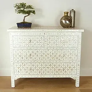 Table à tiroir en incrustation d'os faite à la main Design élégant Table à tiroir en incrustation d'os de luxe Solution de rangement élégante pour la maison et le bureau - Product Image 4