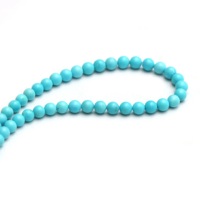 Perles de pierres précieuses bleues lisses en turquoise naturelle d'Arizona, pierres rares Sleeping Beauty, perles en vrac, évaluation tierce, 3 mm 3,5 mm Coszcatl
