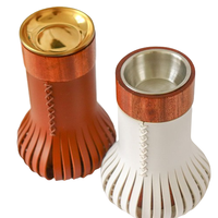 Brûleur à Bakhoor en Céramique Haut de Gamme avec Design en Cuir Lacé, Utilisation Aromatique, Taille 4 Pouces, Encens Américain Fabriqué en [lieu de fabrication]