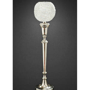 Decoración de mesa Samlife vacía de lujo minimalista decoración del hogar mesa de soporte hecha a mano recubierta de plata redonda forma blanca bola de cristal Caffey - Product Image 2