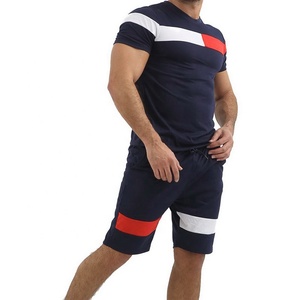 Traje deportivo informal de verano estampado para hombre, entrega rápida, camiseta de manga corta, conjunto de pantalones cortos, forro polar transpirable para uso diario deportivo - Product Image 1