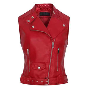 Hot Sale Factory Prices Black <b>Women</b> Sheep Cow Leather Customized <b>Vest</b> Windproof Waterproof Breathable <b>Knitted</b> Eco-Friendly High - Product Image 1