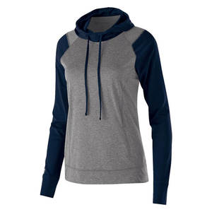 Sweat à capuche décontracté pour femme, manches longues, en jersey polyester/coton, impression numérique, logo frontal, service OEM - Product Image 1