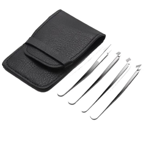 Juego de pinzas para depilar cejas de acero inoxidable de la mejor calidad, instrumentos de belleza para extensión de pestañas, pinzas curvas ESD - Product Image 4