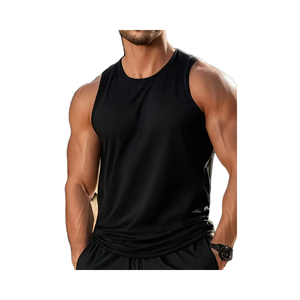 Débardeur d'entraînement sans manches confortable et à séchage rapide pour homme Chemise d'entraînement d'été décontractée extensible bleu marine fabriquée au Bangladesh - Product Image 1