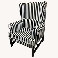 Chaise de loisirs de salon meubles de salon chaise de luxe à dossier haut fauteuil à dossier arrière tissu chaises d'appoint à rayures Inde