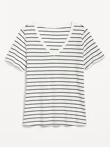 Best Strip Design Newest Style Short Sleeve Short T-Shirt Casual <b>Women</b> Customized logo New Stylish T-shirt for <b>Women</b> - Product Image 4