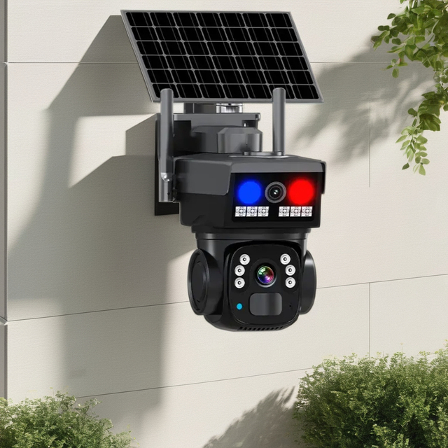 Solar Farm Security Camera 4G SIM Card PTZ Wireless Long Standby Outdoor Two-Way Audio IP66 Rated SD Card Storage