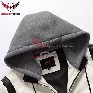 แจ็กเก็ตหนังแท้ปักลายสำหรับผู้ชายฤดูใบไม้ร่วงฤดูหนาวมีฮู้ดแฟชั่นผ้าฟลีซให้ความอบอุ่นทรงหลวมเหมาะสำหรับอุปกรณ์มอเตอร์ไซค์ - Product Image 4