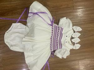 Handmade Smocked Soft Linen Dress for <b>Baby</b> Girls Casual Style for Toddler's <b>First</b> Birthday OEM Made in Vietnam - Product Image 3